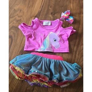 Build‎ A Bear Outfit My Little Unicorn Top Skirt Headband